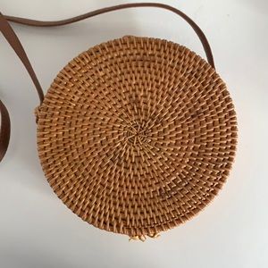 Round Rattan Bag Crossbody